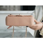 𝗖𝗛𝗔𝗡𝗘𝗟 𝗖𝗹𝗮𝘀𝘀𝗶𝗰 𝗙𝗹𝗮𝗽 2021 𝗦𝘀 Spring/Summer New Handle ℂ𝔽 𝕄𝕚𝕟𝕚 Milk Tea Apricot Light Gold