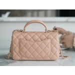 𝗖𝗛𝗔𝗡𝗘𝗟 𝗖𝗹𝗮𝘀𝘀𝗶𝗰 𝗙𝗹𝗮𝗽 2021 𝗦𝘀 Spring/Summer New Handle ℂ𝔽 𝕄𝕚𝕟𝕚 Milk Tea Apricot Light Gold