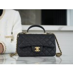 𝗖𝗛𝗔𝗡𝗘𝗟 𝗖𝗹𝗮𝘀𝘀𝗶𝗰 𝗙𝗹𝗮𝗽 2021 𝗦𝘀 Spring/Summer New Handle 𝐂𝐅 𝐦𝐢𝐧𝐢耀夜黑