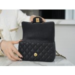 𝗖𝗛𝗔𝗡𝗘𝗟 𝗖𝗹𝗮𝘀𝘀𝗶𝗰 𝗙𝗹𝗮𝗽 2021 𝗦𝘀 Spring/Summer New Handle 𝐂𝐅 𝐦𝐢𝐧𝐢耀夜黑