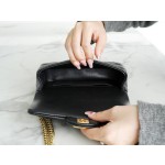 𝗖𝗛𝗔𝗡𝗘𝗟 ✦𝗖𝗹𝗮𝘀𝘀𝗶𝗰 𝗙𝗹𝗮𝗽23P Spring/Summer New Love Heart Adjustable Buckle mini Black