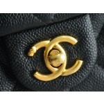 𝗖𝗛𝗔𝗡𝗘𝗟 ✦𝗖𝗹𝗮𝘀𝘀𝗶𝗰 𝗙𝗹𝗮𝗽23P Spring/Summer New Love Heart Adjustable Buckle mini Black