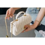 𝗖𝗛𝗔𝗡𝗘𝗟✦𝗖𝗹𝗮𝘀𝘀𝗶𝗰 𝗙𝗹𝗮𝗽 2021 𝗦𝘀 spring and summer new handleℂ𝔽 𝕄𝕚𝕟𝕚 white