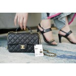 𝗖𝗛𝗔𝗡𝗘𝗟✦𝗖𝗹𝗮𝘀𝘀𝗶𝗰 𝗙𝗹𝗮𝗽 2021 𝗦𝘀 Spring/Summer New Handleℂ𝔽 𝕄𝕚𝕟𝕚 Black Gold