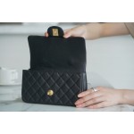 𝗖𝗛𝗔𝗡𝗘𝗟✦𝗖𝗹𝗮𝘀𝘀𝗶𝗰 𝗙𝗹𝗮𝗽2021 𝗦𝘀 spring and summer new handleℂ𝔽 𝕄𝕚𝕟𝕚 black