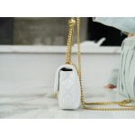 𝗖𝗛𝗔𝗡𝗘𝗟✦𝗖𝗹𝗮𝘀𝘀𝗶𝗰 𝗙𝗹𝗮𝗽23P Spring/Summer New Love Adjustable Buckle Small White