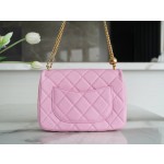 𝗖𝗛𝗔𝗡𝗘𝗟✦𝗖𝗹𝗮𝘀𝘀𝗶𝗰 𝗙𝗹𝗮𝗽 23P Spring/Summer New Love Heart Adjustable Buckle Large Pink