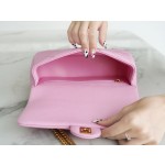 𝗖𝗛𝗔𝗡𝗘𝗟✦𝗖𝗹𝗮𝘀𝘀𝗶𝗰 𝗙𝗹𝗮𝗽 23P Spring/Summer New Love Heart Adjustable Buckle Large Pink