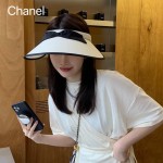 Chanel Bow Hat Empty Top Sun Protection UV Sun Shade Cap