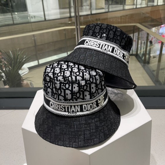 Dior counter new comfortable full print embroidery hat