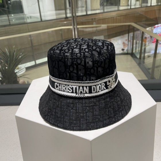 Dior counter new comfortable full print embroidery hat