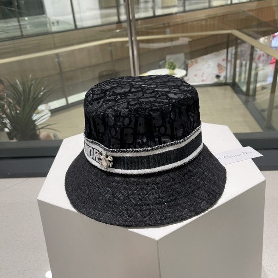 Dior counter new comfortable full print embroidery hat