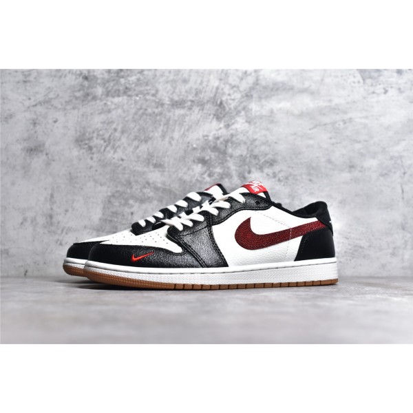 Air Jordan AJ1 Low low top white black red