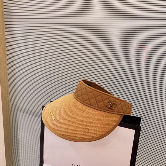 CHANEL sun visor empty top hat