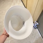 CHANEL Love Ribbon All-match Pot Hat Straw Hat