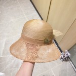 Chanel organza lace bowl hat straw hat