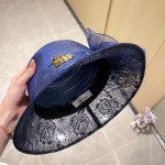 Chanel organza lace bowl hat straw hat