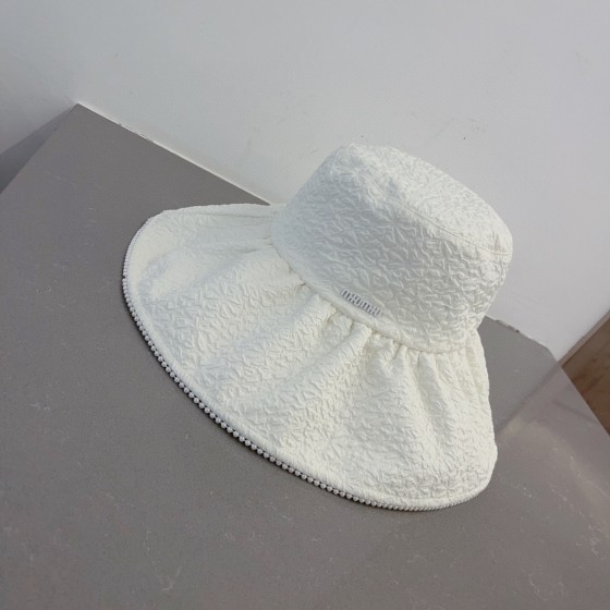 MIU MIU ruffled cloth hat, sun visor