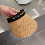 Trendy brand headband straw hat, running sun visor hat