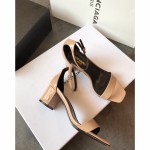 【Saint Laurene Saint Laurent】 YSL summer model thick heeled sandals with 6.5cm high