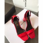 【Saint Laurene Saint Laurent】 YSL summer model thick heeled sandals with 6.5cm high