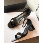 【Saint Laurene Saint Laurent】 YSL summer model thick heeled sandals with 6.5cm high