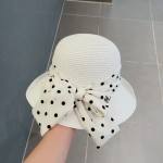 CHANEL socialite straw hat, polka dot hat
