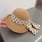 CHANEL socialite straw hat, polka dot hat