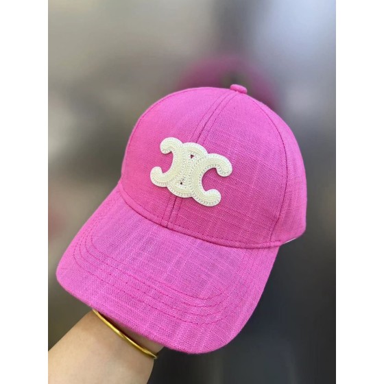 CELINE Cotton Linen Baseball Cap