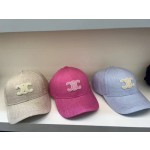CELINE Cotton Linen Baseball Cap