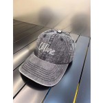 CELINE New Washed and Distressed Denim Baseball Cap