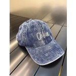 CELINE New Washed and Distressed Denim Baseball Cap