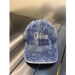 CELINE New Washed and Distressed Denim Baseball Cap