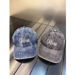 CELINE New Washed and Distressed Denim Baseball Cap