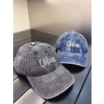 CELINE New Washed and Distressed Denim Baseball Cap