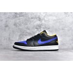 Air Jordan 1 Low Top Black Purple Yellow