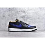 Air Jordan 1 Low Top Black Purple Yellow