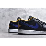 Air Jordan 1 Low Top Black Purple Yellow