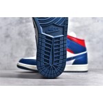 Air Jordan 1 MiD blue and white