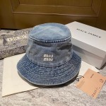 MIU MIU New Washed Denim Bucket Hat