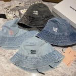 MIU MIU New Washed Denim Bucket Hat