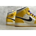 Air Jordan 1 MiD Purple and Gold Lakers