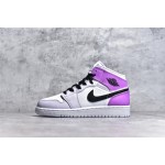Air Jordan 1 MiD Purple and White