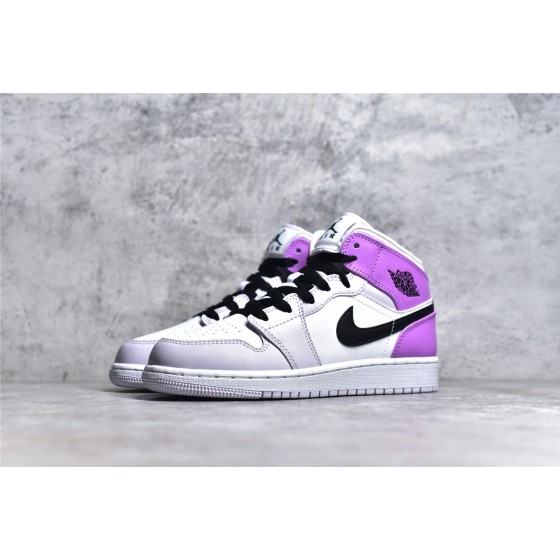 Air Jordan 1 MiD Purple and White