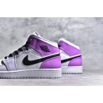 Air Jordan 1 MiD Purple and White