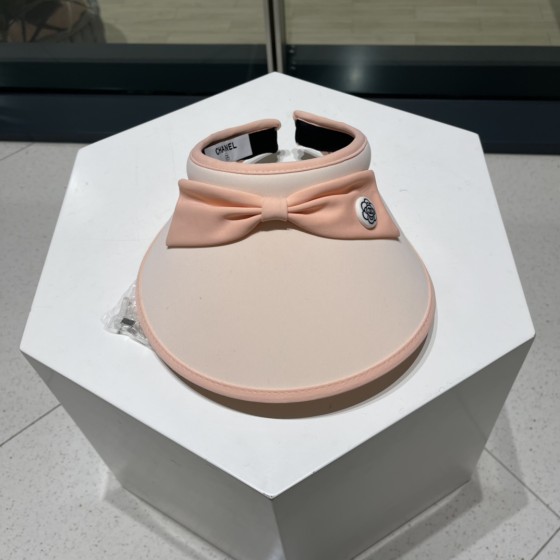 Chanel Bow Hat Empty Top Sun Protection UV Sun Shade Cap