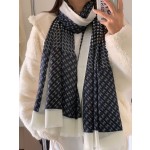 𝐂𝐡𝐚𝐧𝐞𝐥 【Houndstooth Double C Logo】Cashmere Printed Square Scarf