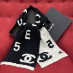 𝐂𝐡𝐚𝐧𝐞𝐥 Character No. 5 scarf 🧣 Double-sided two-color jacquard scarf 49% cashmere ➕ 40% wool ➕ 11% silk fabric