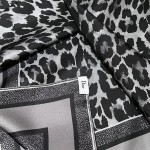 𝐃𝐢𝐨𝐫 ·《Leopard Print Square Scarf》 Gold 100% Silk