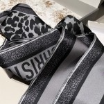 𝐃𝐢𝐨𝐫 ·《Leopard Print Square Scarf》 Gold 100% Silk